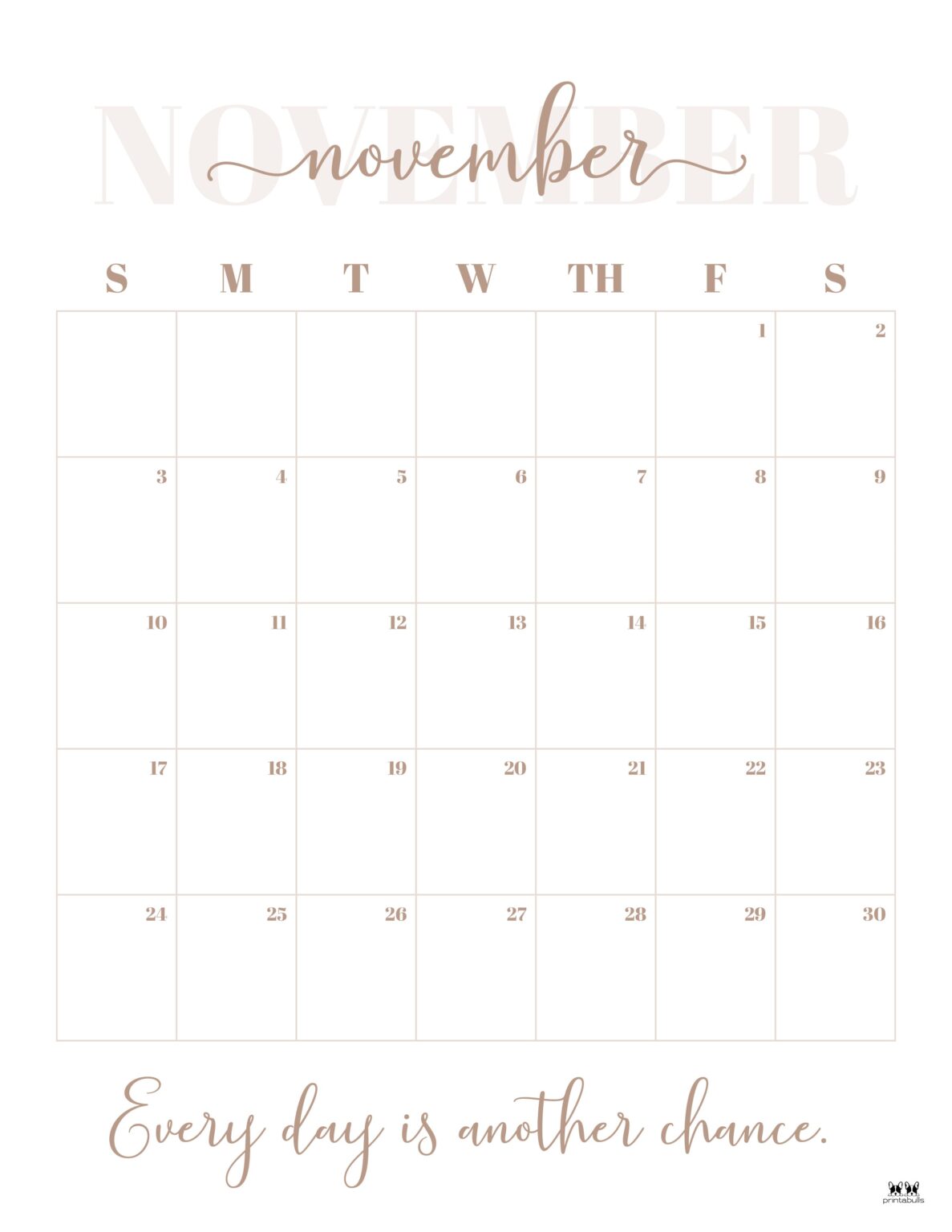 November 2024 Calendars - 50 FREE Printables | Printabulls