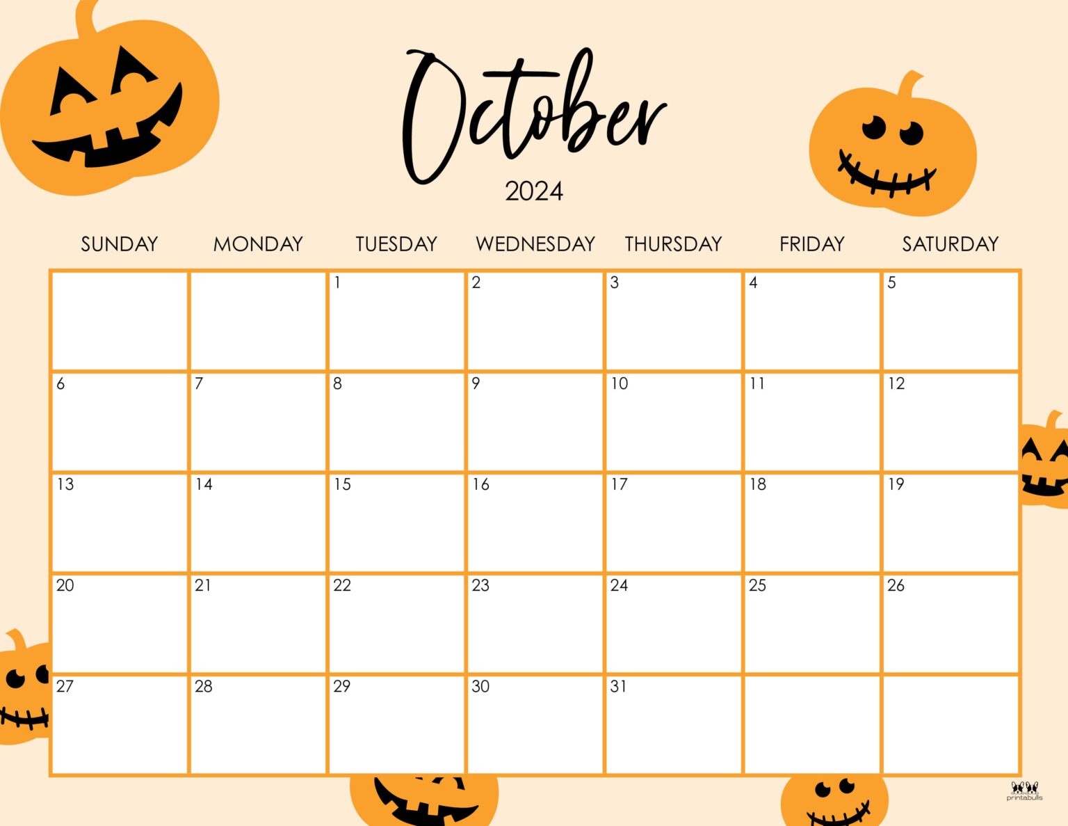 October 2024 Calendars 50 FREE Printables Printabulls