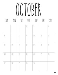 October 2024 Calendars - 50 FREE Printables | Printabulls