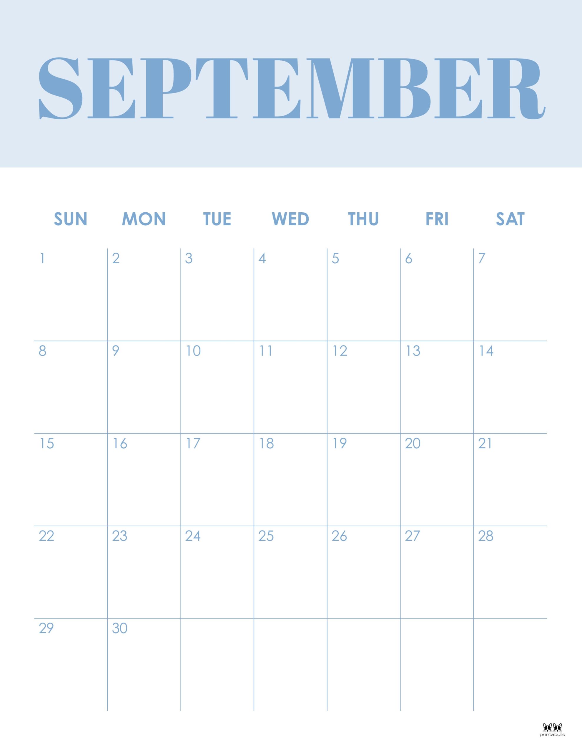 September 2024 Calendars 50 FREE Printables Printabulls