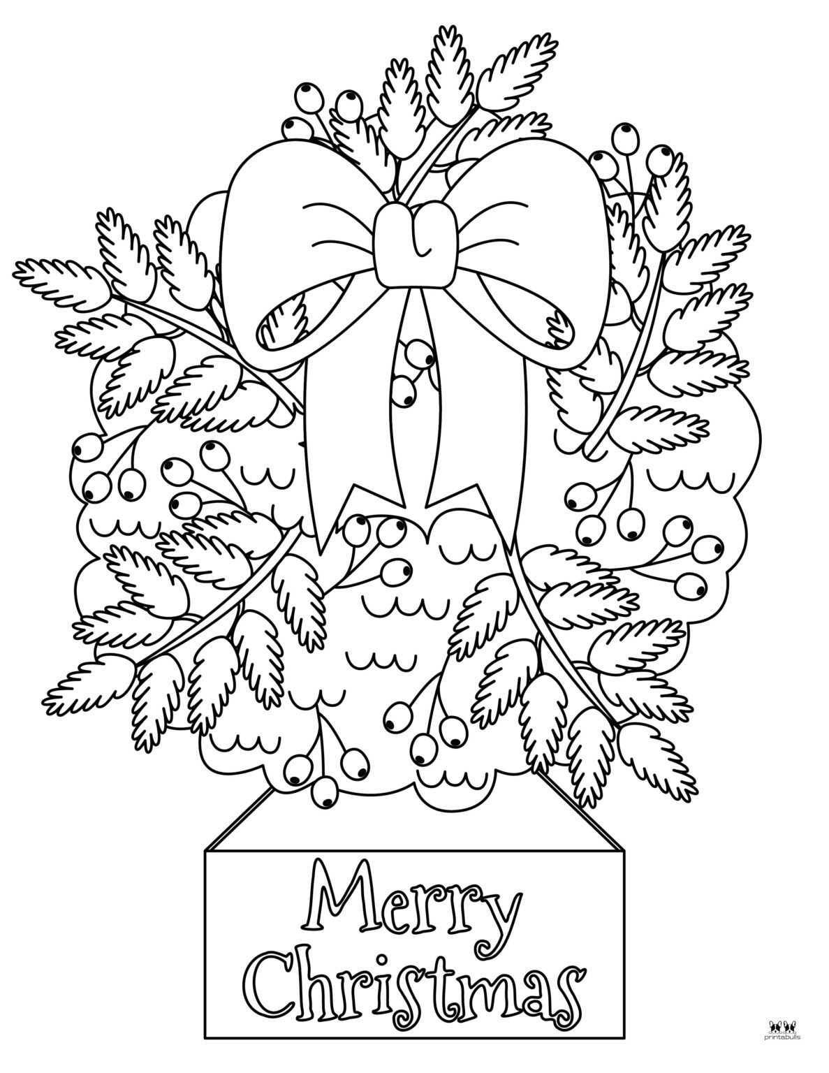 Christmas Wreath Coloring Pages - 25 FREE Pages | Printabulls