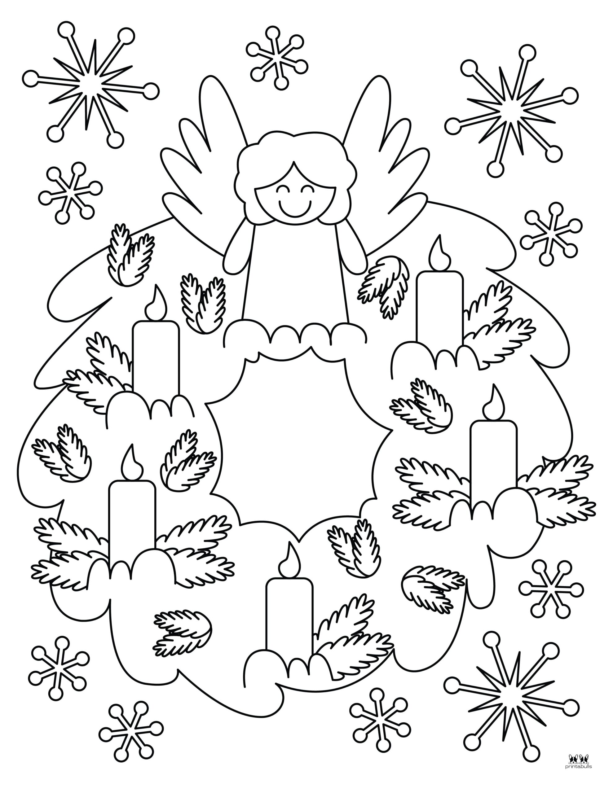 Christmas Wreath Coloring Pages - 25 FREE Pages | Printabulls