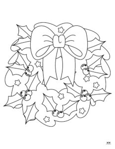 Christmas Wreath Coloring Pages - 25 FREE Pages | Printabulls