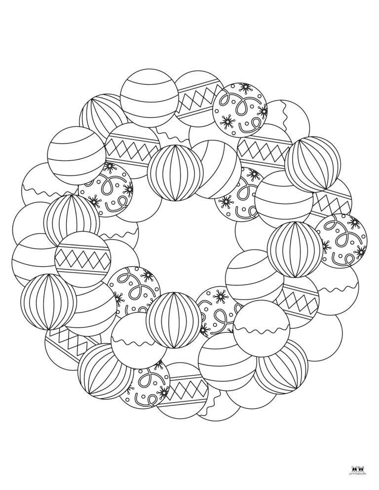 Christmas Wreath Coloring Pages - 25 FREE Pages | Printabulls