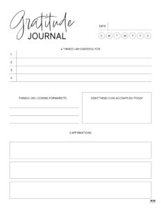 Gratitude Journal Templates - 18 FREE Printables | Printabulls