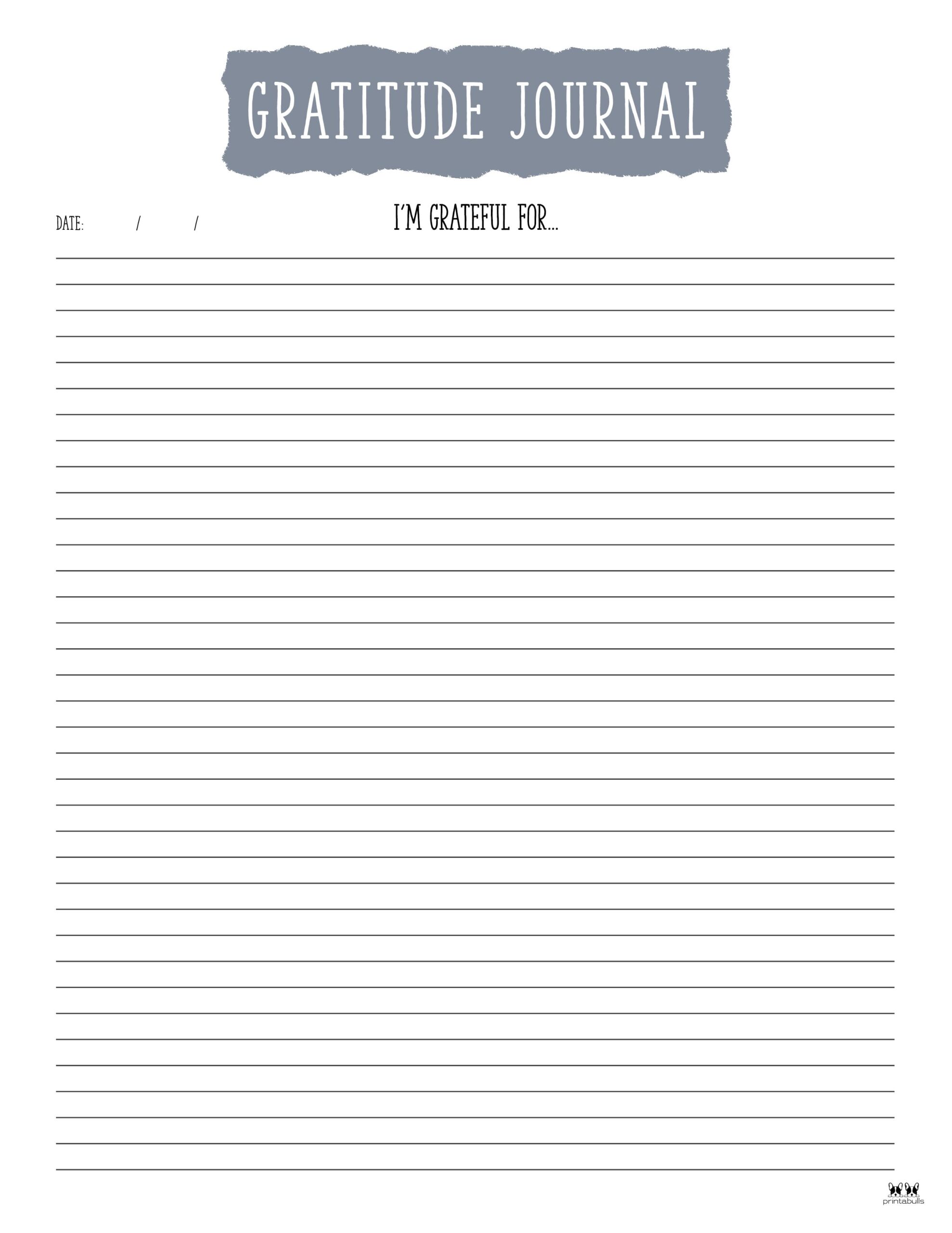 Gratitude Journal Templates - 18 FREE Printables | Printabulls