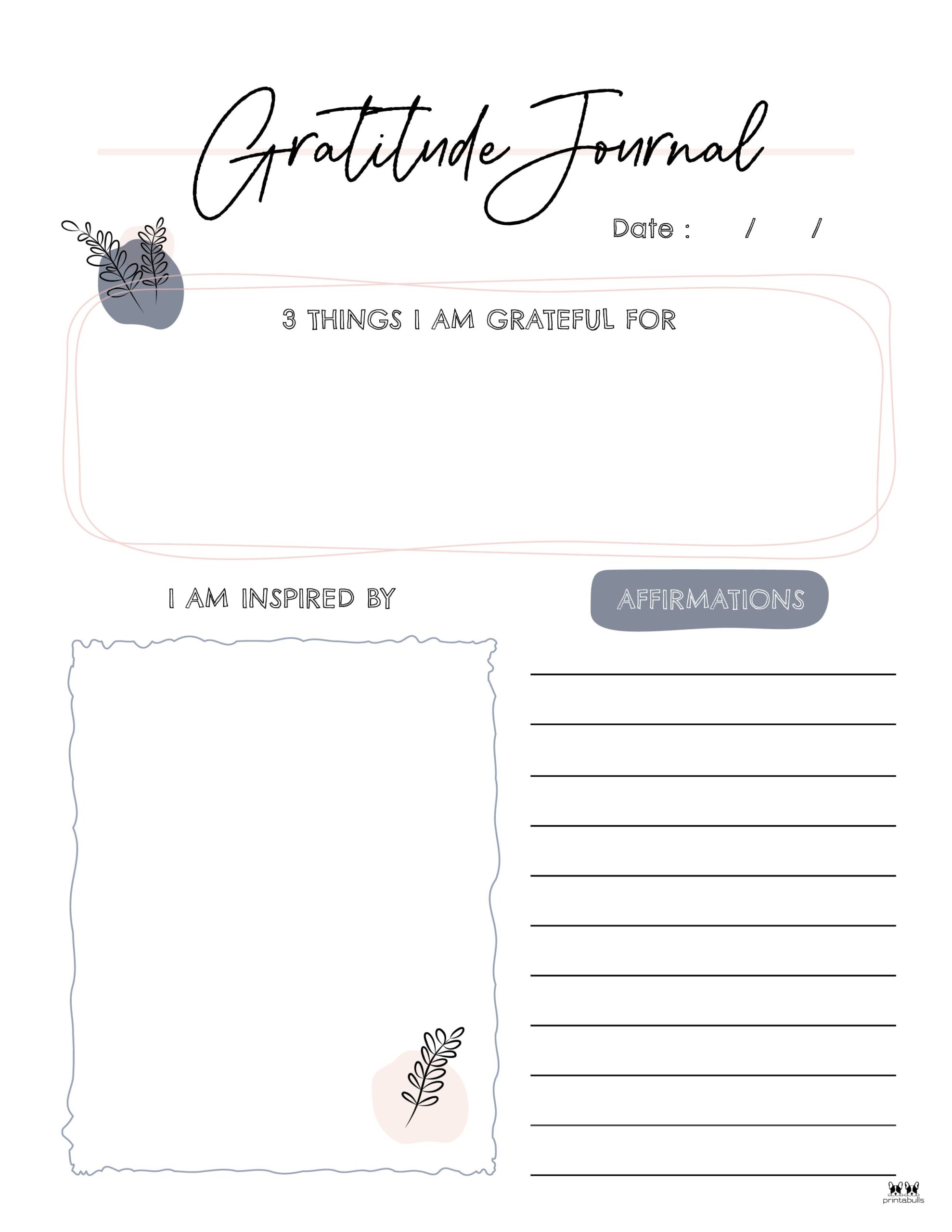 Gratitude Journal Templates - 18 FREE Printables | Printabulls