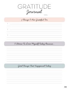 Gratitude Journal Templates - 18 FREE Printables | Printabulls