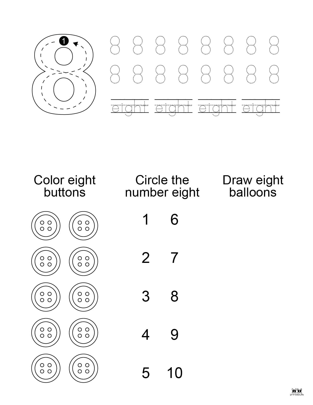 Number 8 Tracing Worksheets - 15 FREE Pages | Printabulls