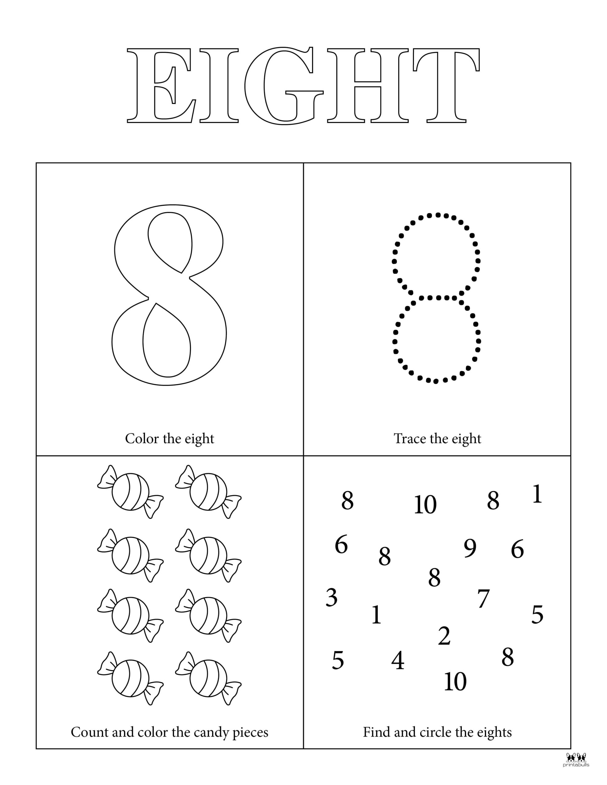 Number 8 Tracing Worksheets - 15 FREE Pages | Printabulls