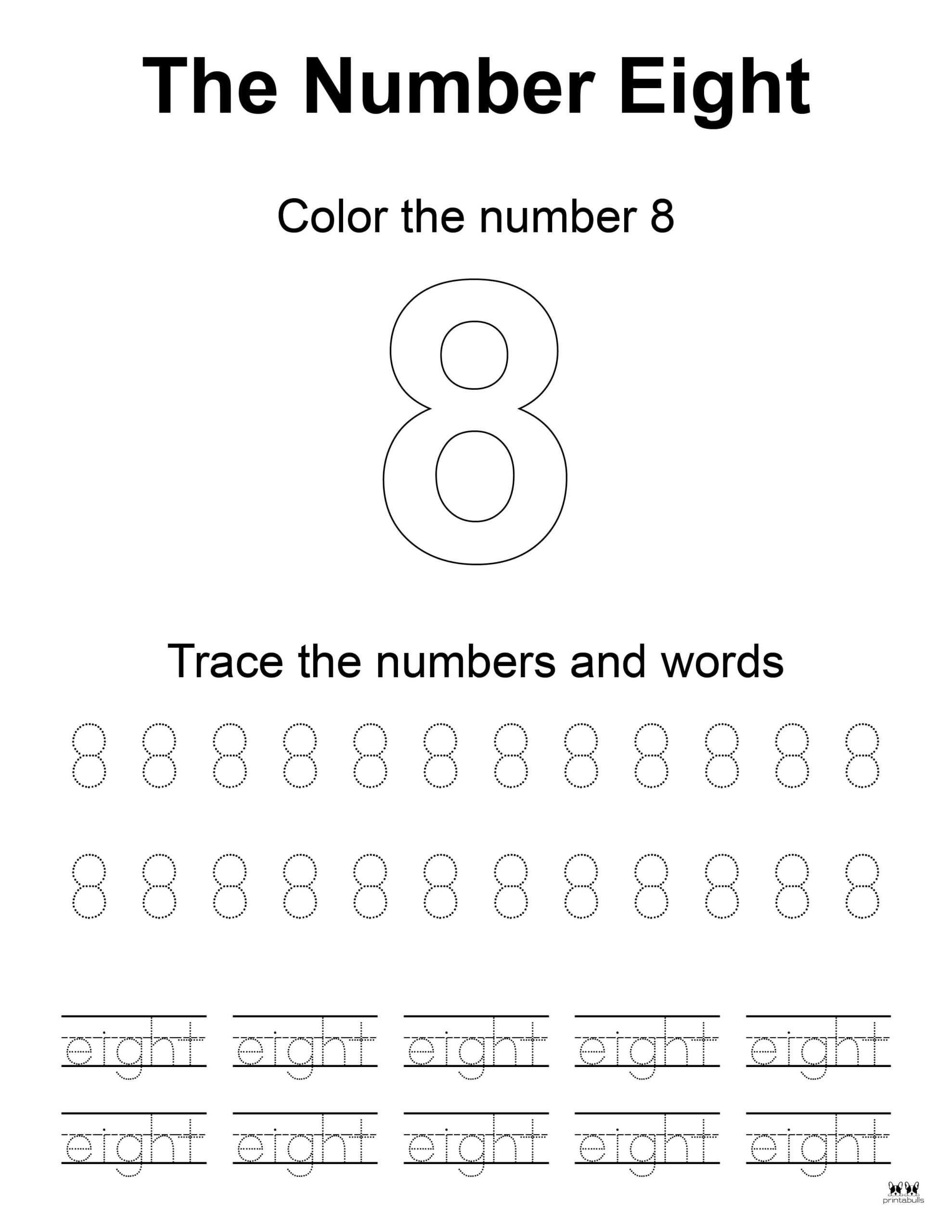 Number 8 Tracing Worksheets - 15 FREE Pages | Printabulls