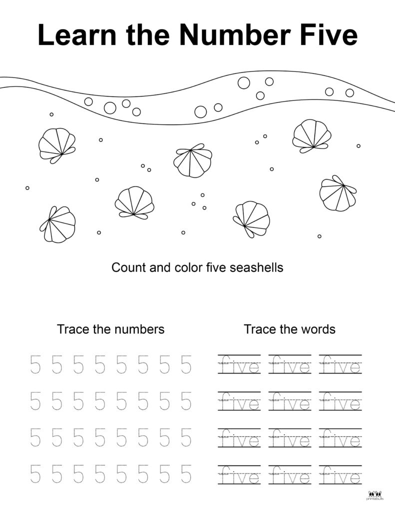 Number 5 Tracing Worksheets - 15 FREE Pages | Printabulls