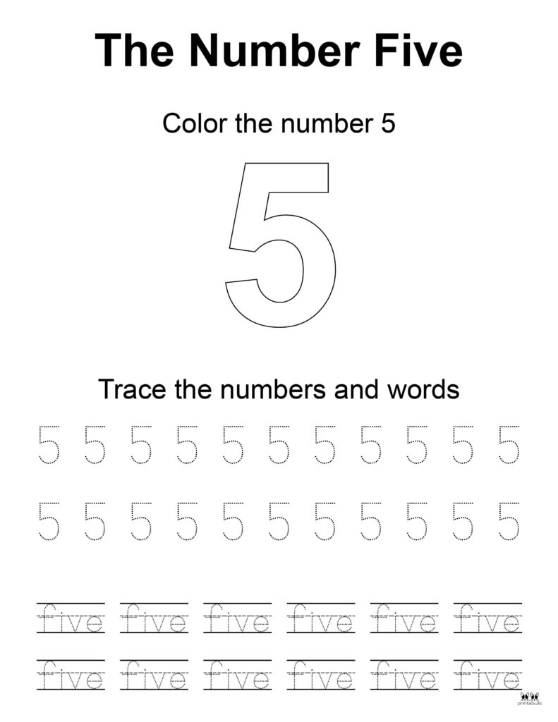 Letters and numbers - Number 5 (five)