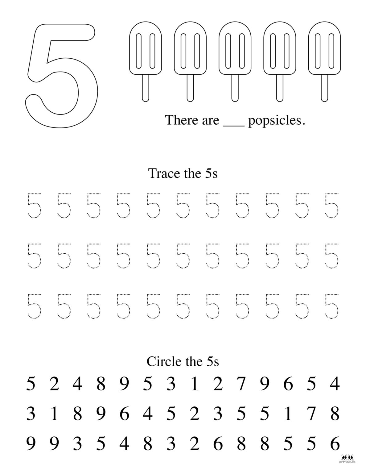 Number 5 Tracing Worksheets - 15 FREE Pages | Printabulls