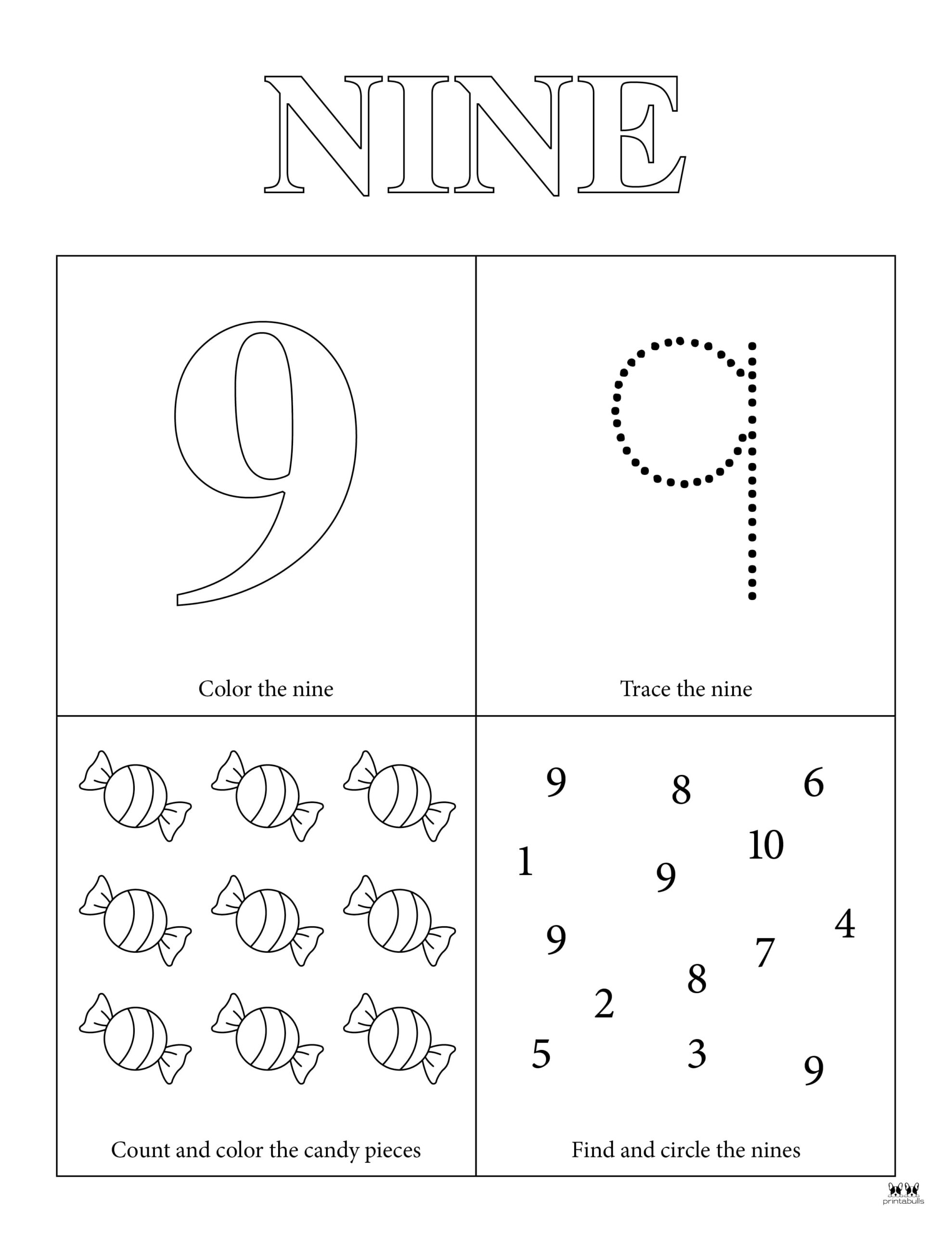 Number 9 Tracing Worksheets - 15 FREE Pages | Printabulls