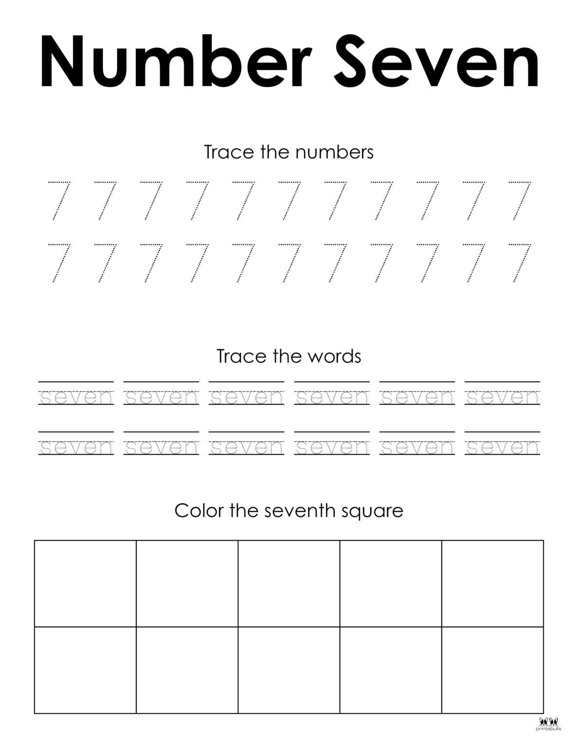 Number 7 Tracing Worksheets - 15 FREE Pages | Printabulls