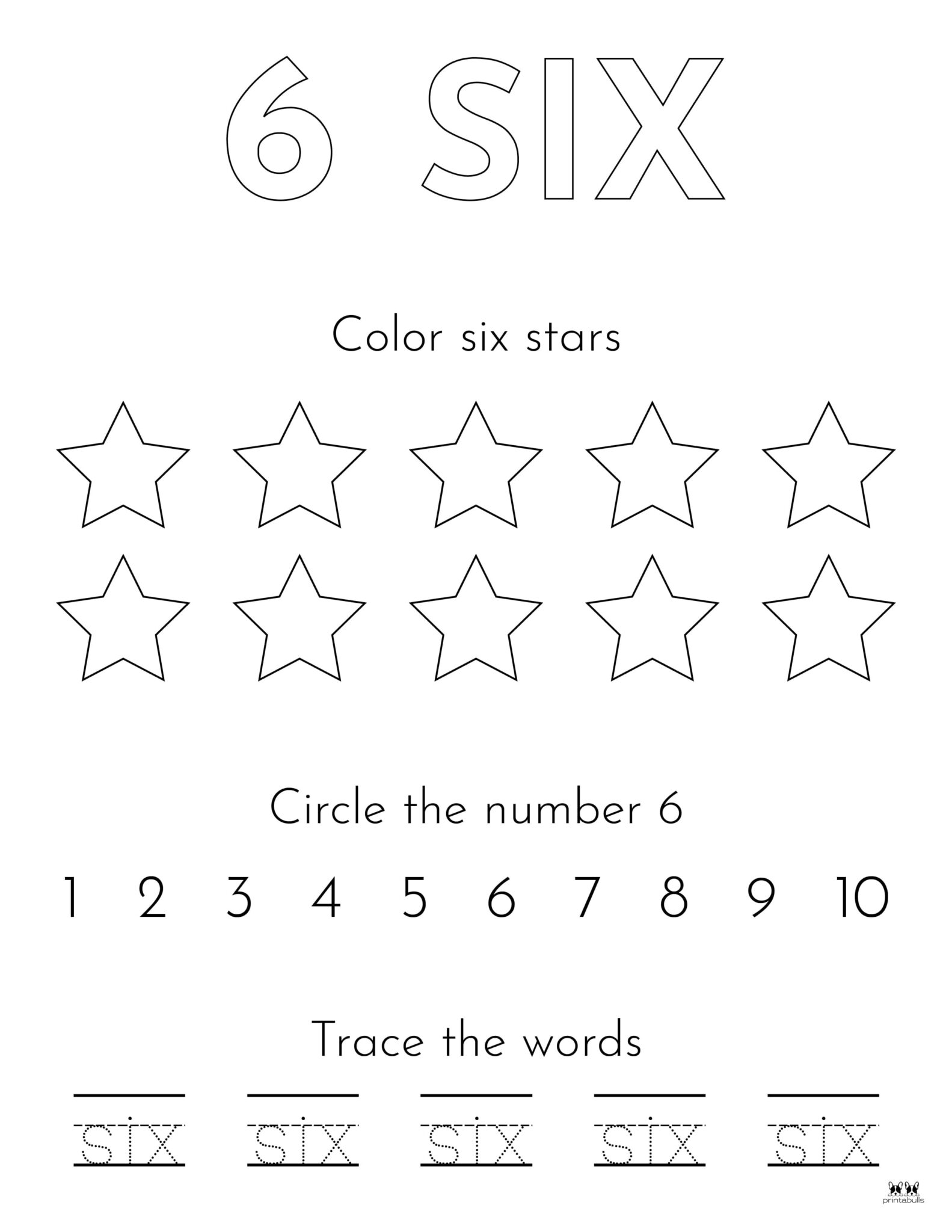 Number 6 Tracing Worksheets - 15 FREE Pages | Printabulls