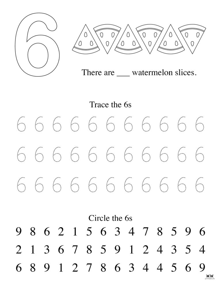 Number 6 Tracing Worksheets - 15 Free Pages 