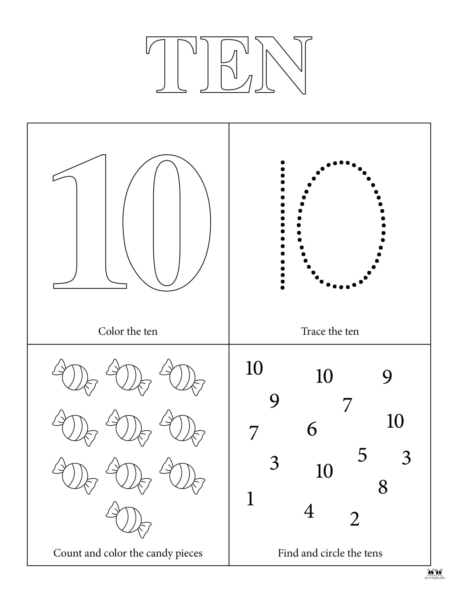 Number 10 Tracing Worksheets 15 Free Pages Printabulls