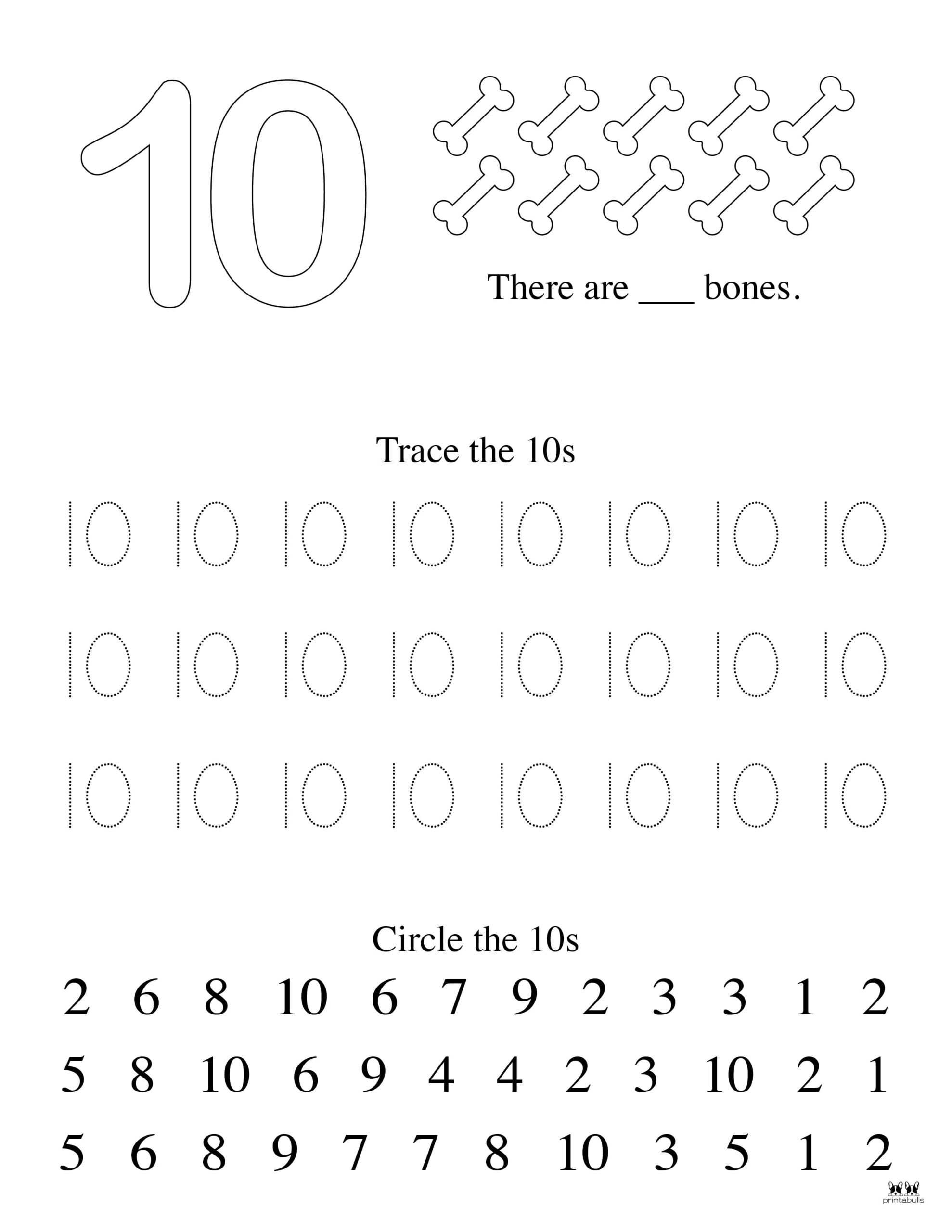Number 10 Tracing Worksheets - 15 FREE Pages | Printabulls