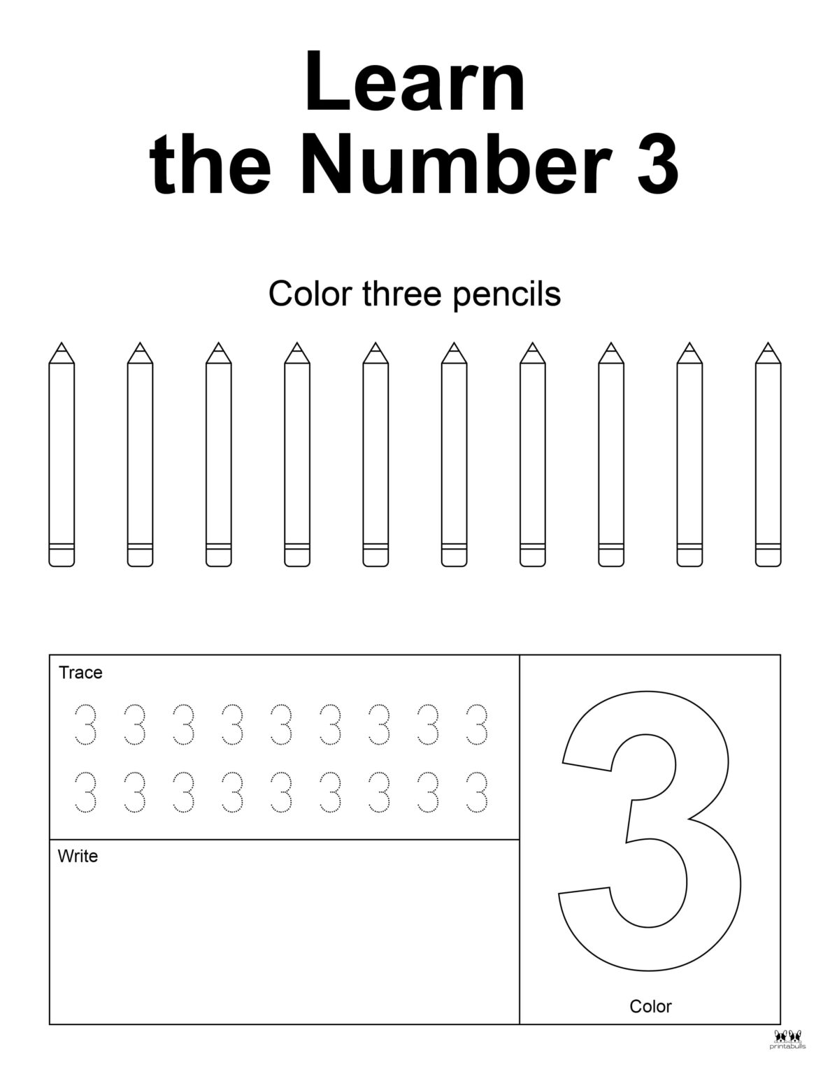 30-tracing-number-3-worksheets