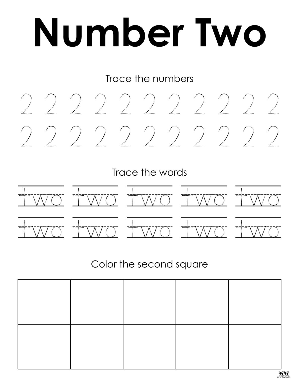 Number 2 Tracing Worksheets - 15 FREE Pages | Printabulls