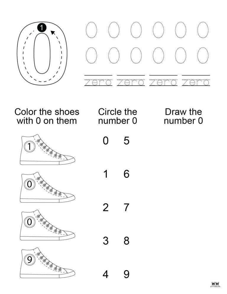 Number 0 Tracing Worksheets - 15 FREE Pages | Printabulls