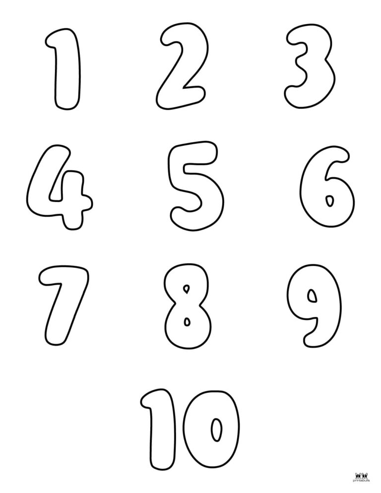 Printable Bubble Numbers 32 FREE Printables Printabulls