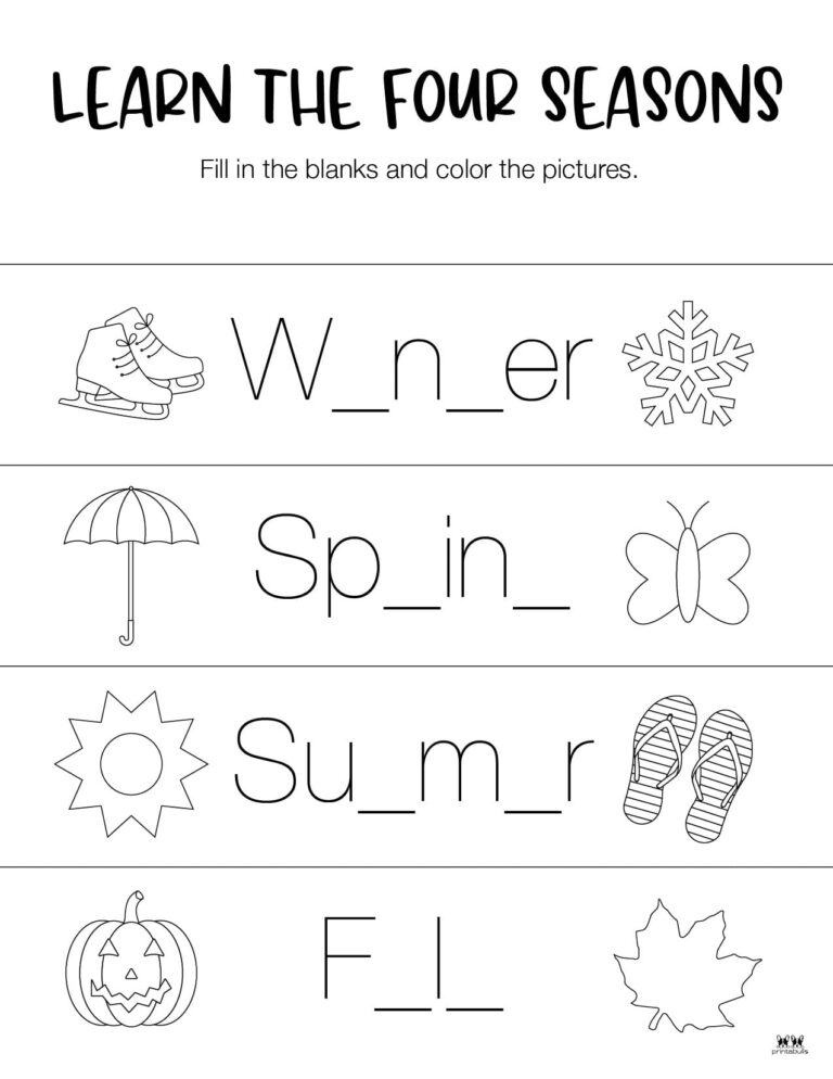 Four Seasons Worksheets & Printables - 51 Pages - PrintaBulk