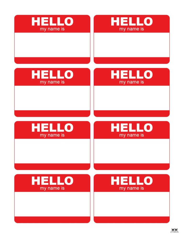 Name Tags - 44 Unique Designs - FREE | Printabulls