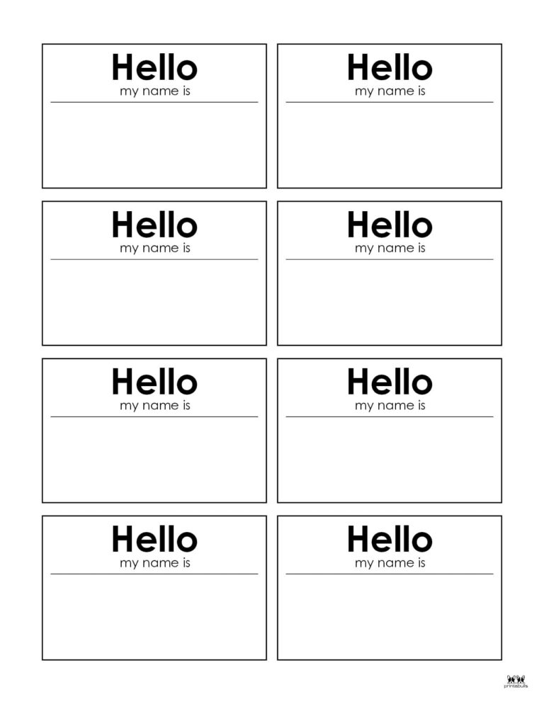 Name Tags - 44 Unique Designs - FREE | Printabulls