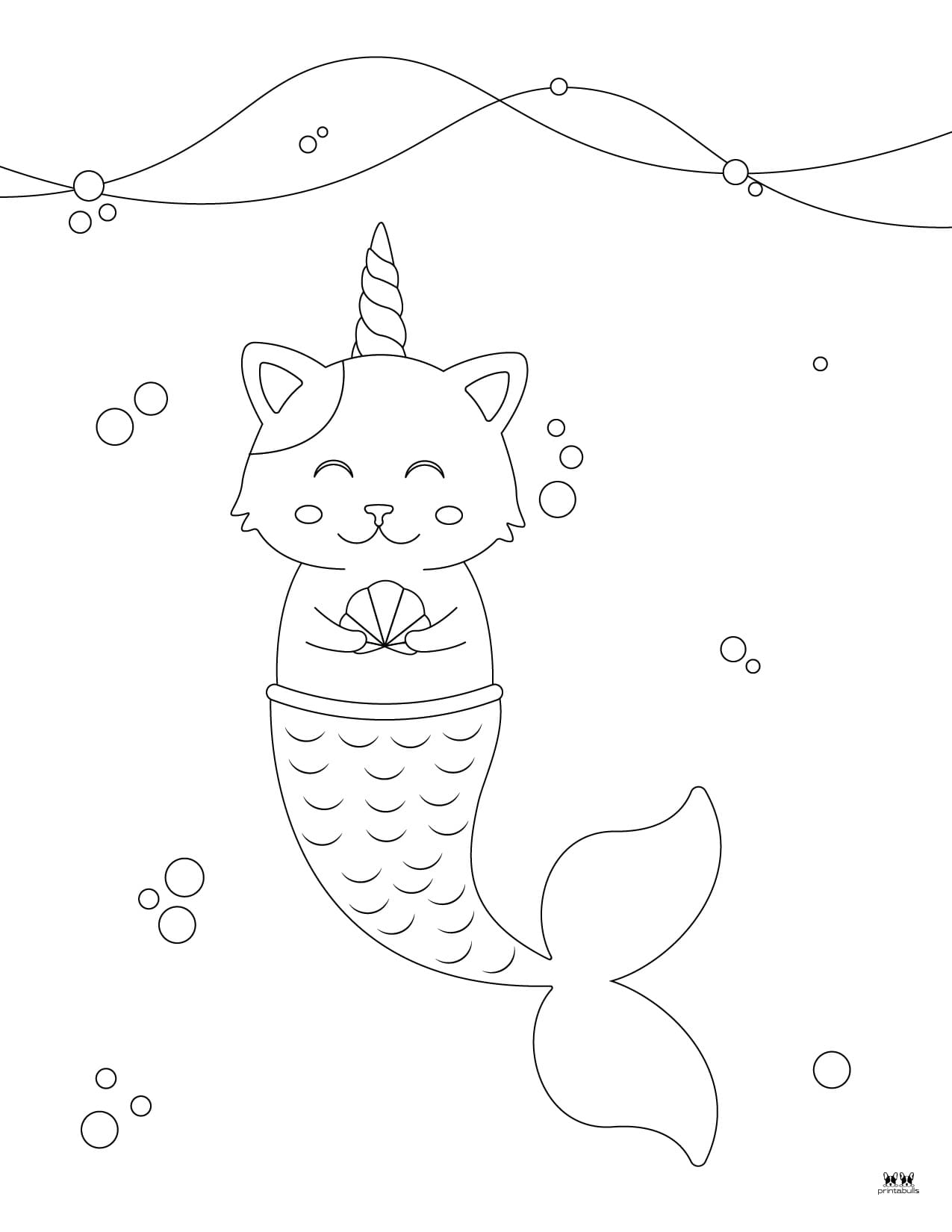 Unicorn Cat (Caticorn) Coloring Pages - 50 Pages | Printabulls