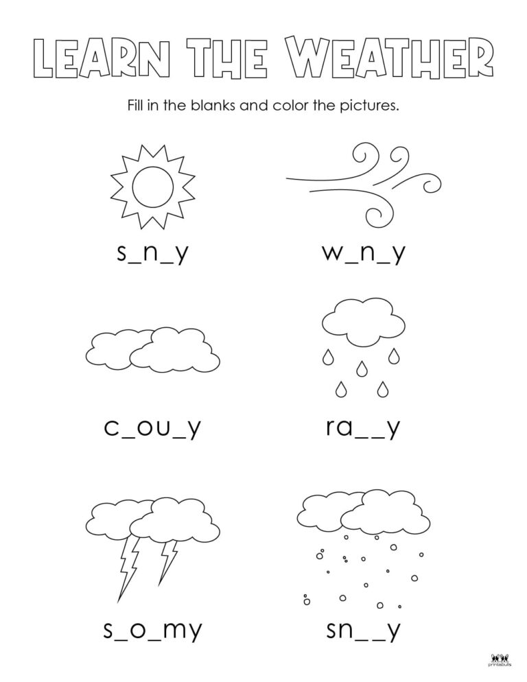 Weather Worksheets & Printables 50 FREE Pages Printabulls