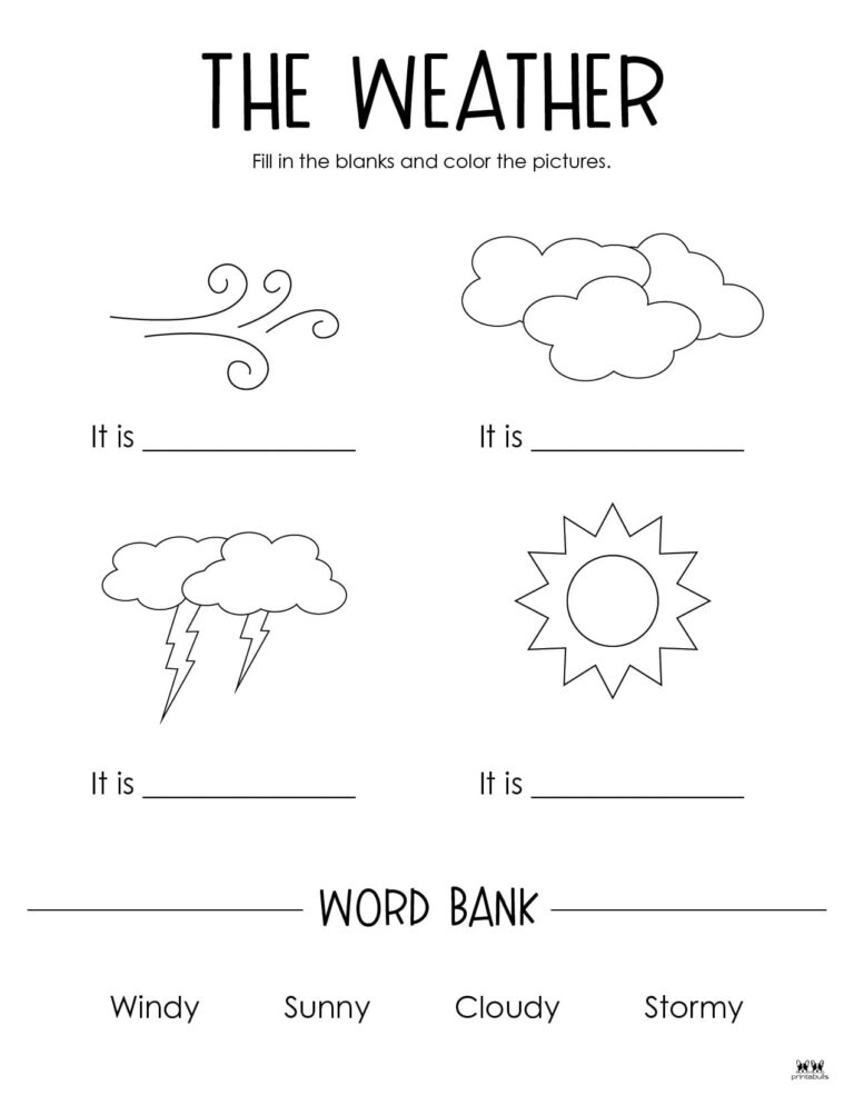 Weather Worksheets & Printables - 50 FREE Pages | Printabulls