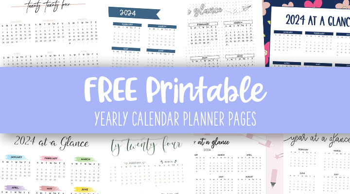 Yearly Calendar Planner Pages - FREE 2024 Pages
