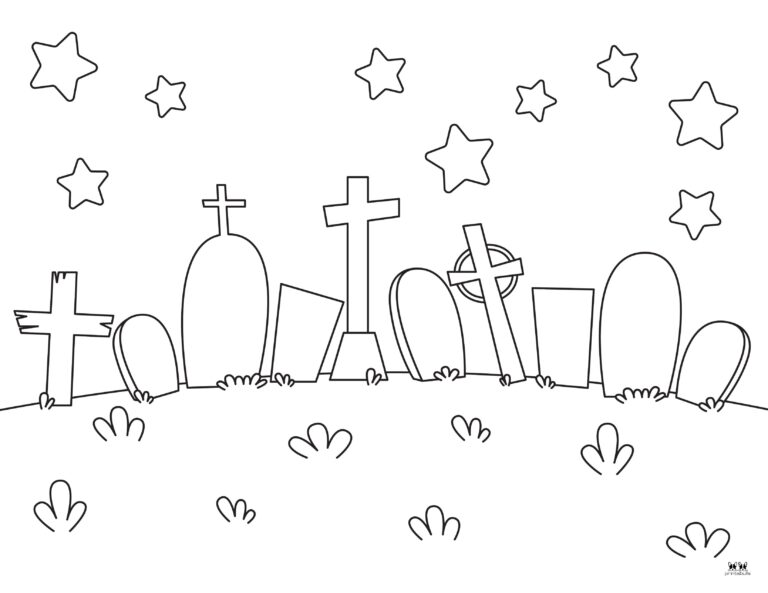 Graveyard Coloring Pages - 25 FREE Pages | Printabulls