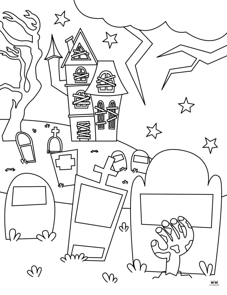 Graveyard Coloring Pages - 25 FREE Pages | Printabulls