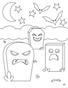 Graveyard Coloring Pages - 25 FREE Pages | Printabulls