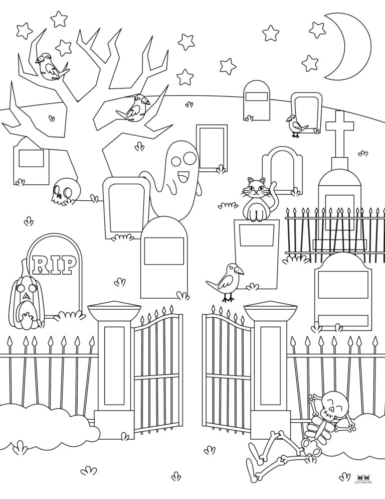 Graveyard Coloring Pages - 25 FREE Pages | Printabulls