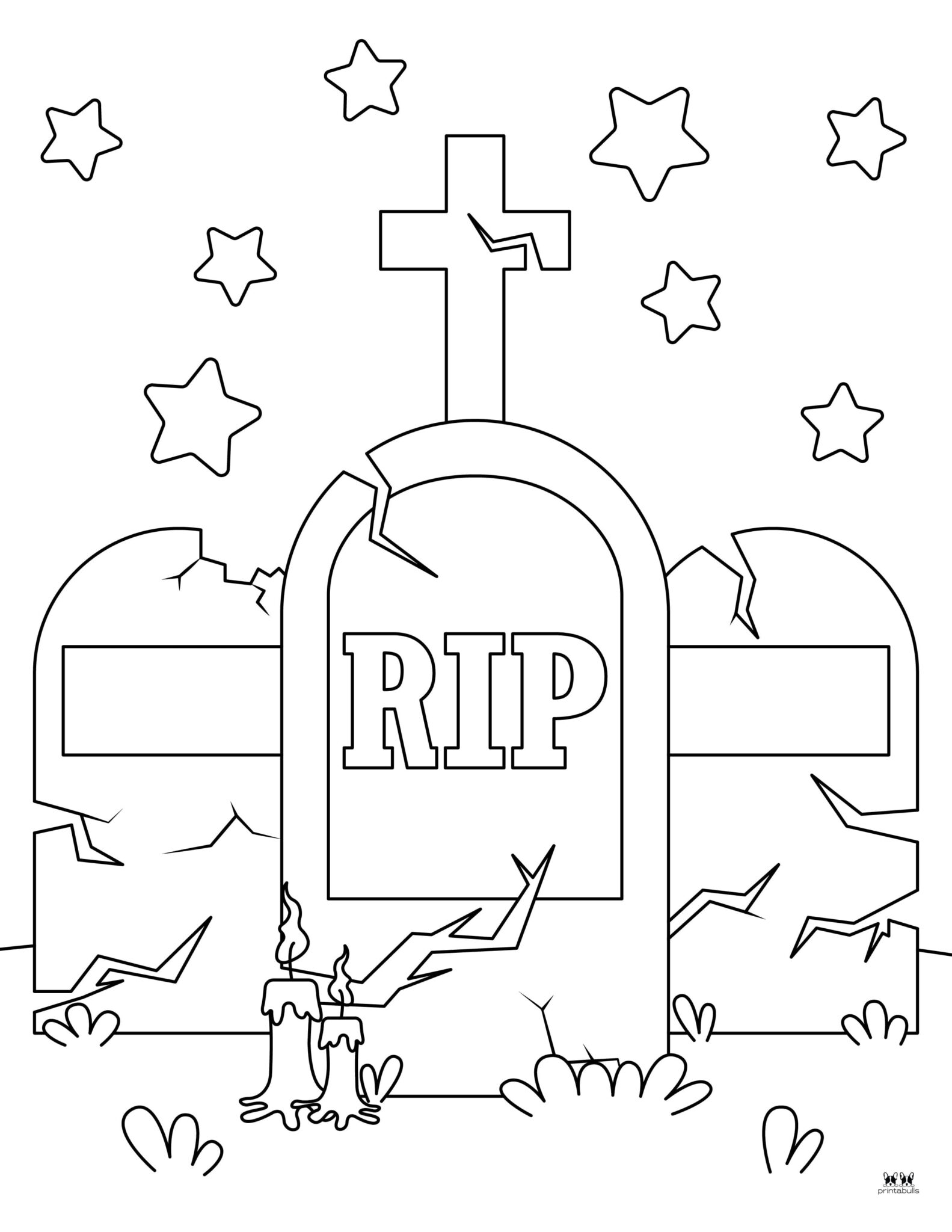 Graveyard Coloring Pages - 25 FREE Pages | Printabulls