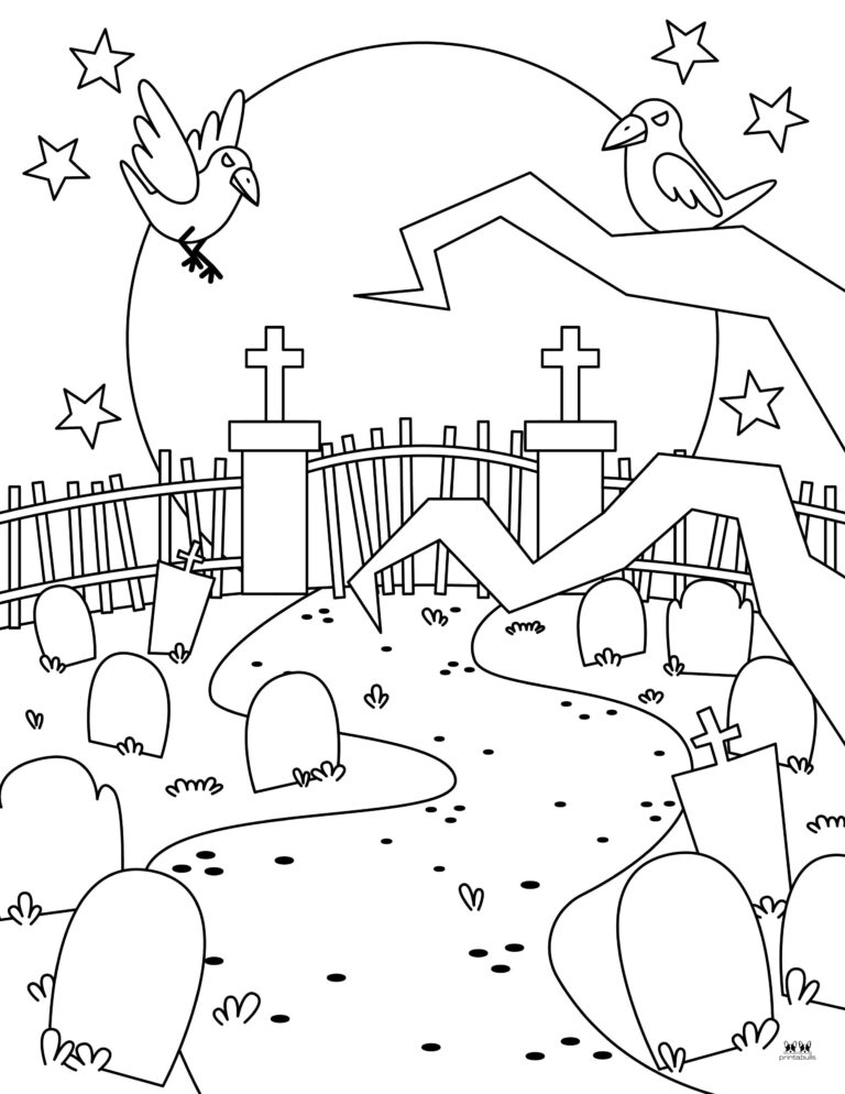 Graveyard Coloring Pages - 25 FREE Pages | Printabulls