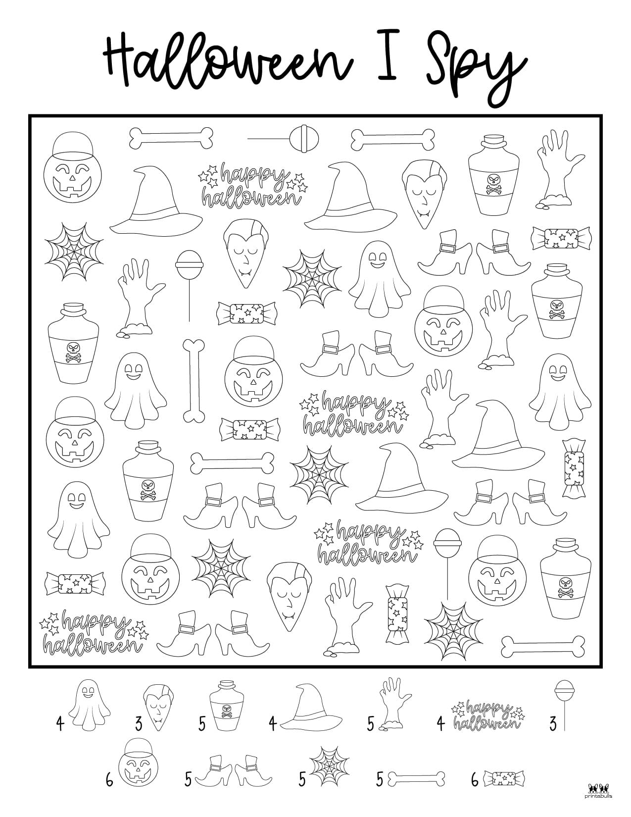 Halloween I Spy Printables - 14 FREE Pages | Printabulls