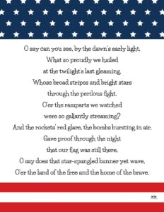 Star Spangled Banner Lyrics - 10 FREE Printables | Printabulls