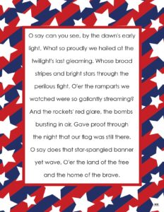 Star Spangled Banner Lyrics - 10 FREE Printables | Printabulls