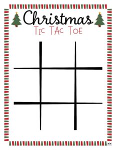 Christmas Tic Tac Toe Printables | Printabulls