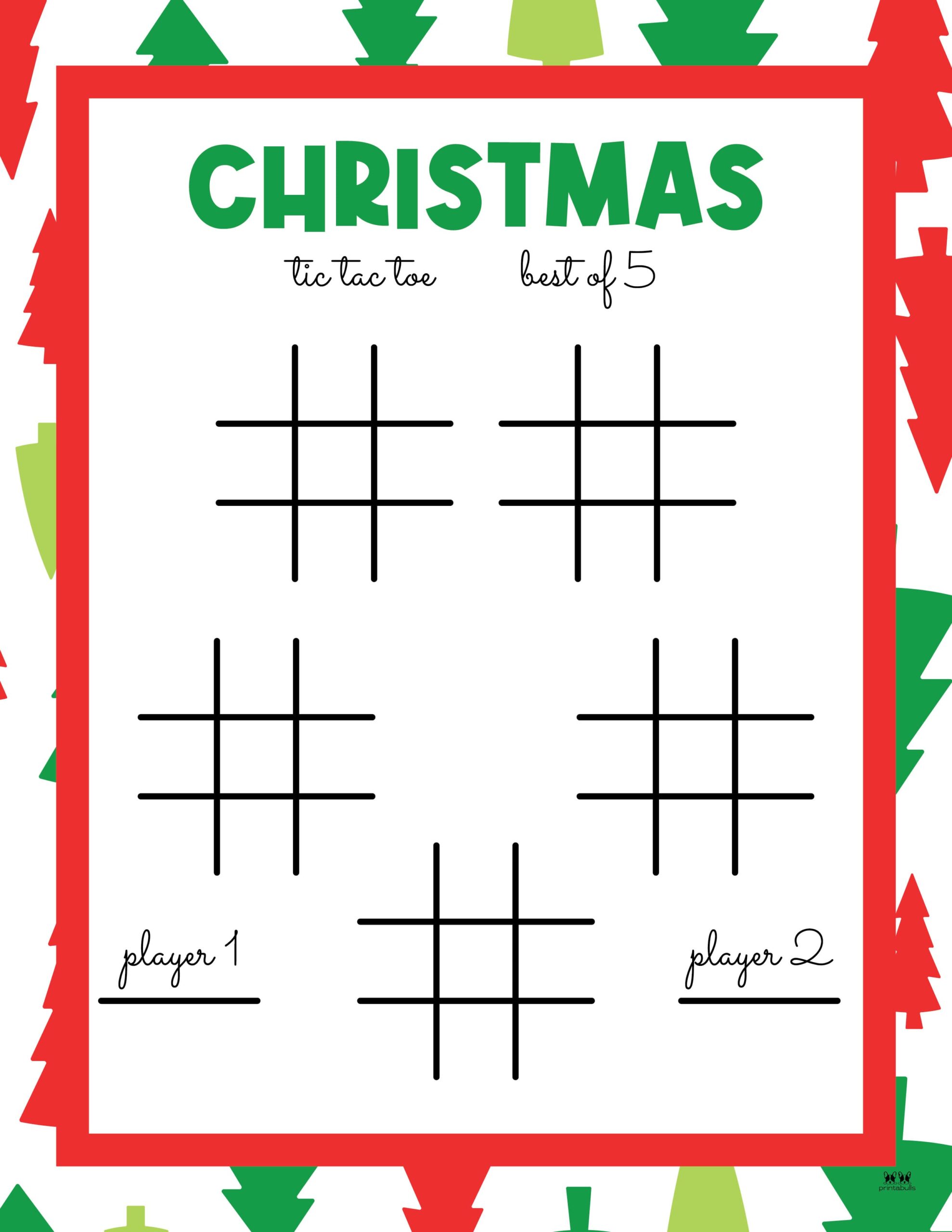 Christmas Tic Tac Toe Printables Printabulls