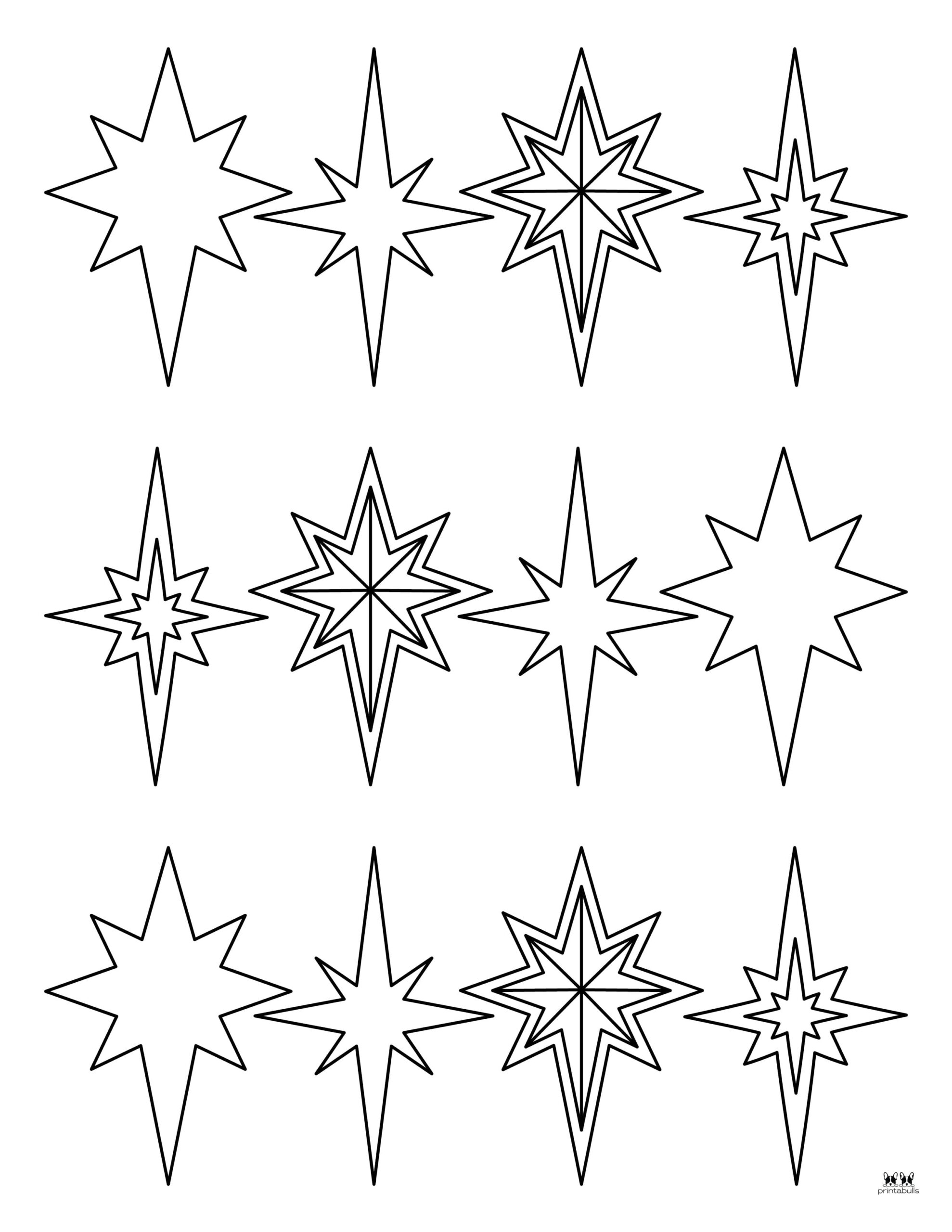 Christmas Stars 25 FREE Printables Printabulls