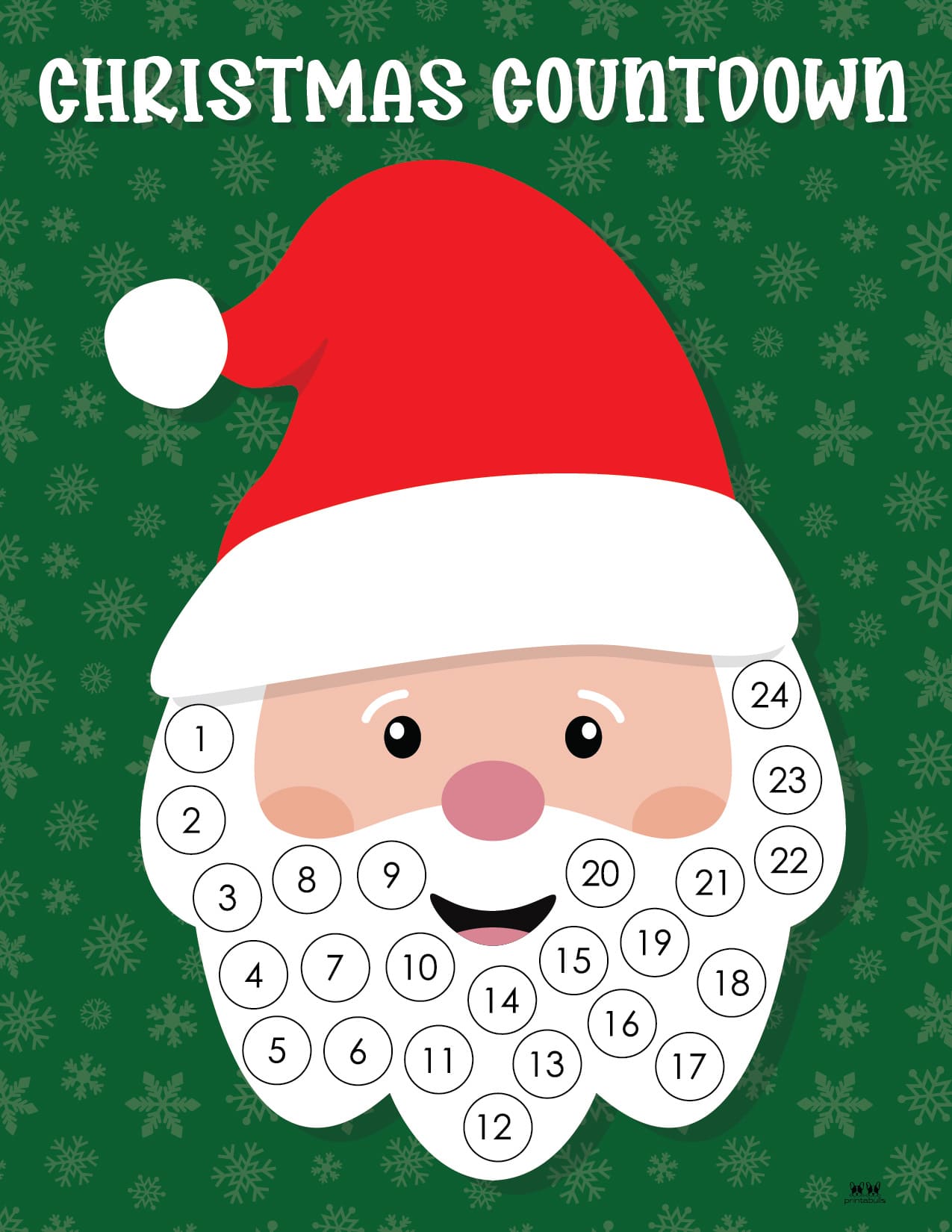 Santa Beard Countdown Calendars - 10 Pages | Printabulls