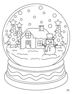 Snow Globe Coloring Pages & Templates - 25 Pages | Printabulls