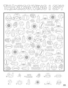 Thanksgiving I Spy Printables - 8 FREE Pages | Printabulls